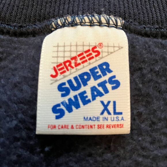 VTG Jerzees Super sweats XL Rome Italy Embroidered Dark Blue Crewneck Sweatshirt - Picture 5 of 8